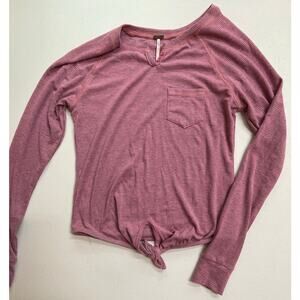 Womens Large Poof Pink and Gray Long Sleeve Shirt